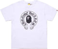 White chrome heart x bape