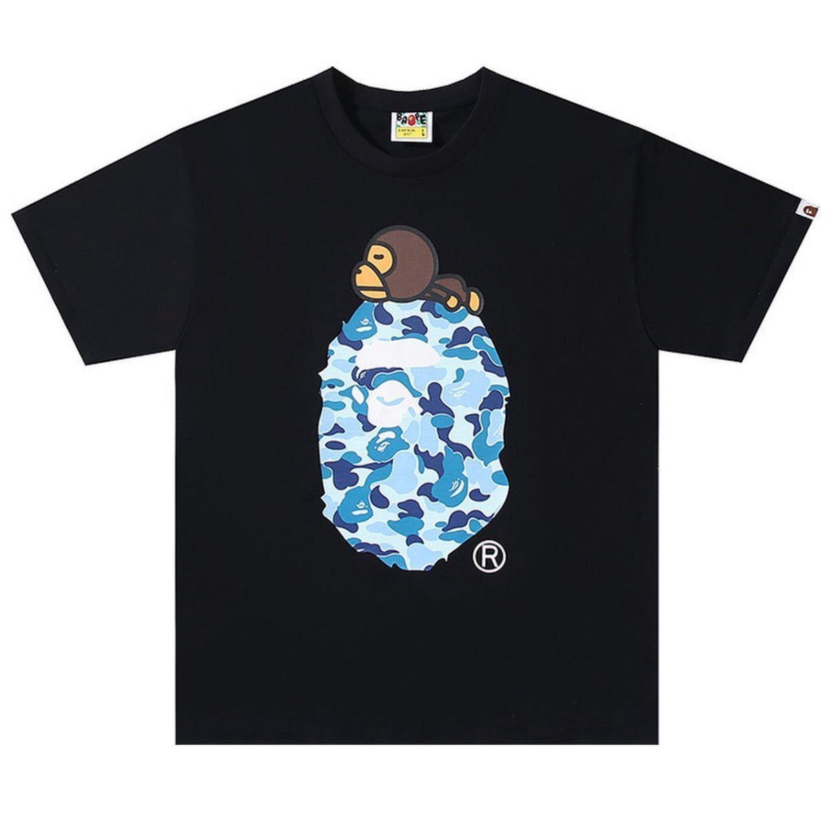 Blue camo milo bape shirt